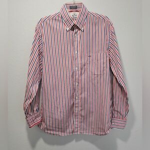 Men's Paul & Shark Cotton Long Sleeve Colorful Stripe Dress Shirt Size 41/L